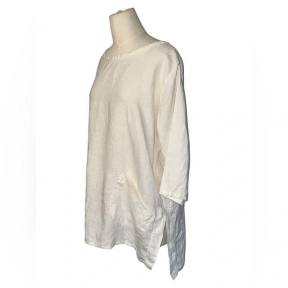 HEART’S DESIRE LINEN cream Top - Size Medium - Picture 4 of 8